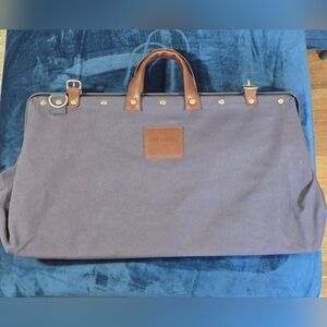 Line Of Trade Bespoke Canvas Weekender Duffle Bag Navy Blue Regular Size EUC